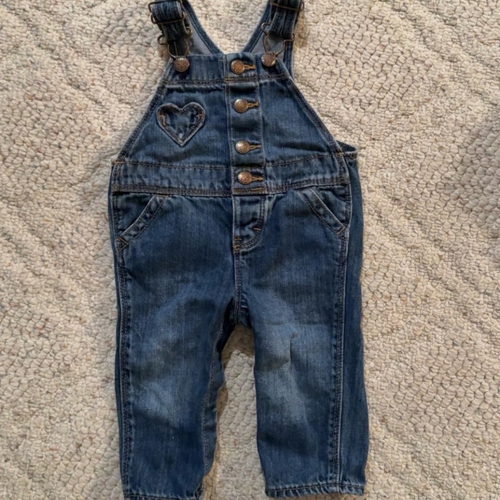 Oshkosh Bgosh Girls Blue Demin Bib Overalls 6m